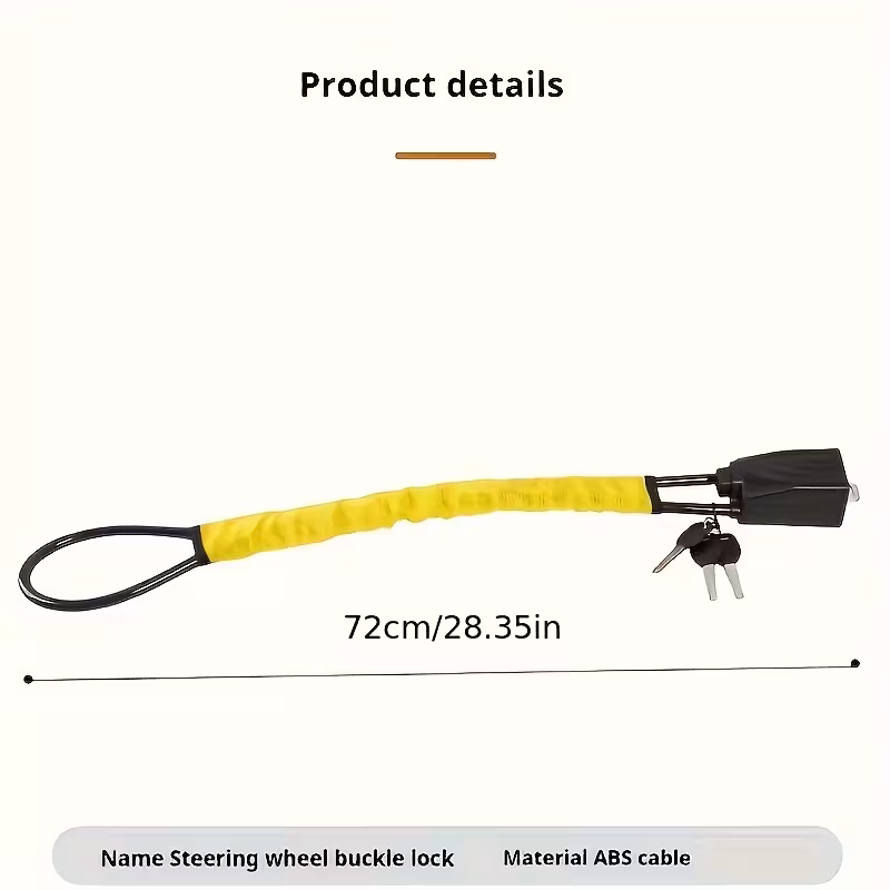 Anti-Theft Locking System for Car Steering Wheel - Blue - Image 4